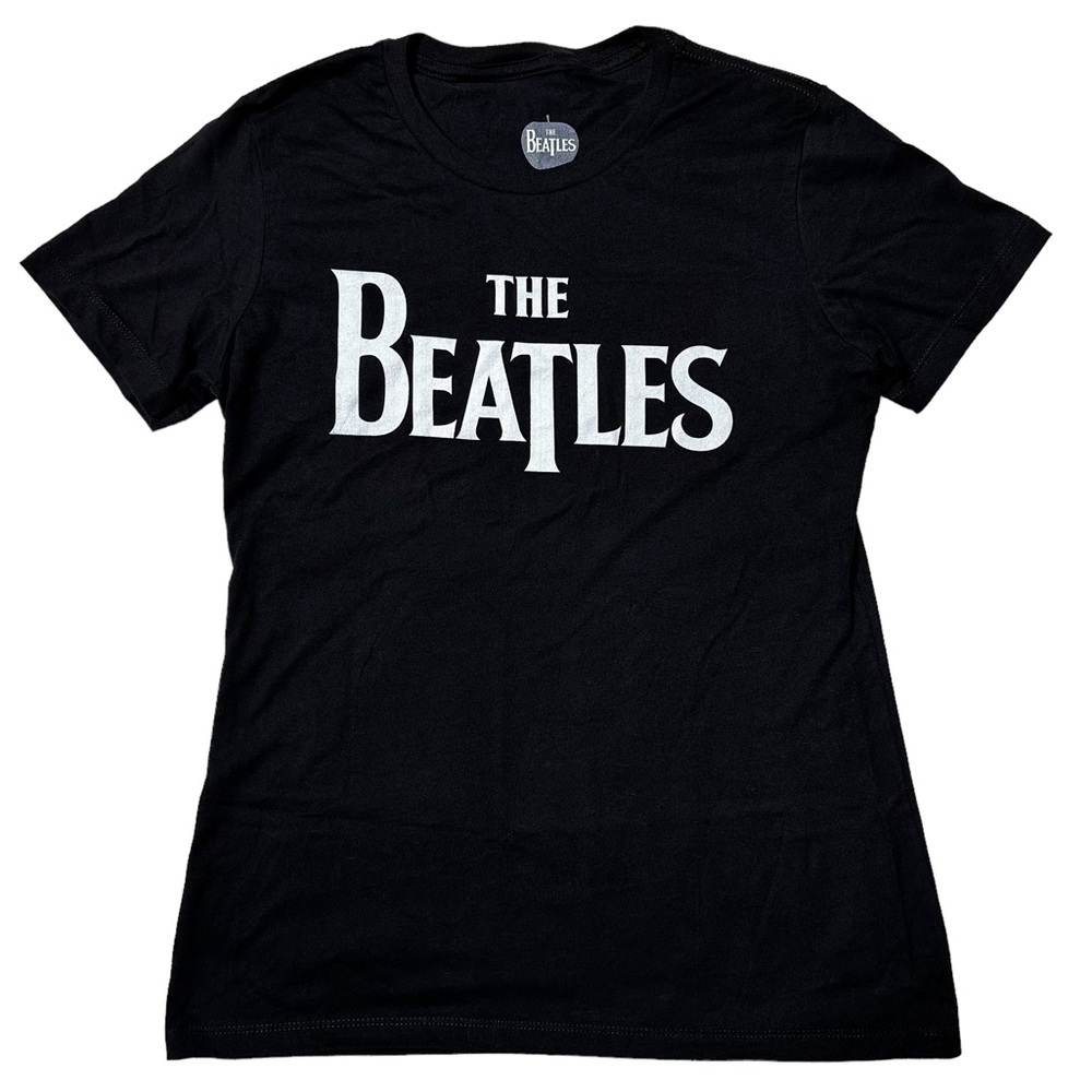 NWOT The Beatles Official Logo Graphic T-Shirt in Black Women’s Sz M